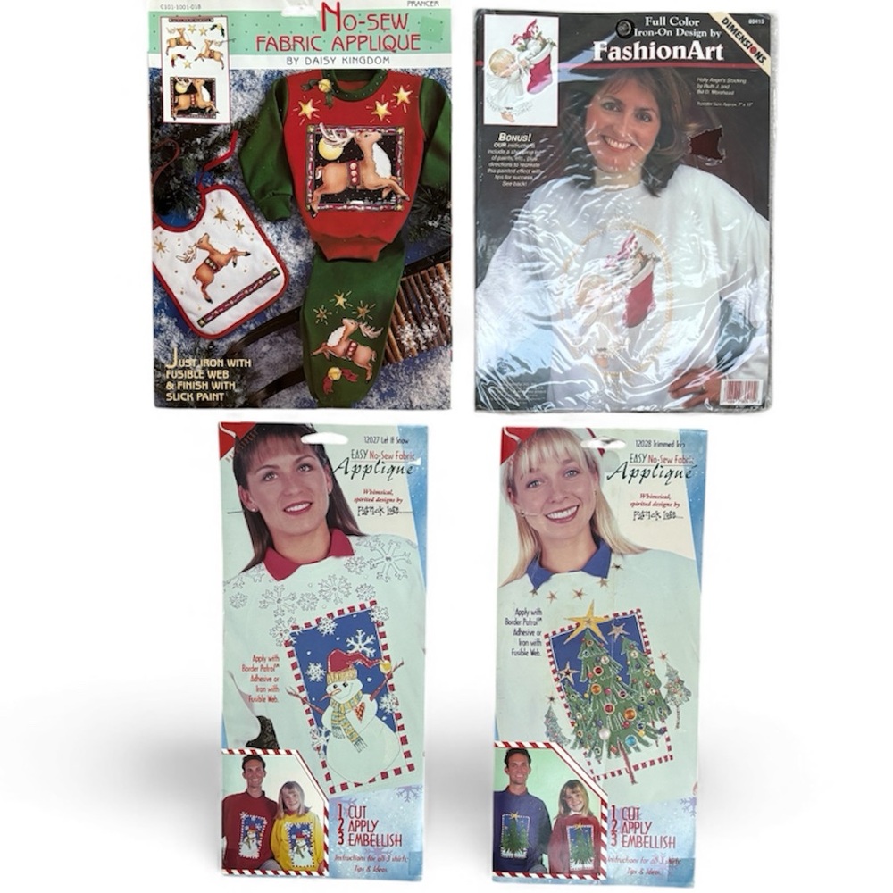 Vintage Craft Kit Fabric Bundle 80s 90s Appliqué Iron On No Sewing Daisy Kingdom